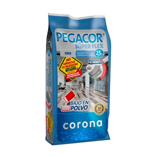 [APE008] PEGACOR SUPERFLEX GRIS X 25 KG CORONA