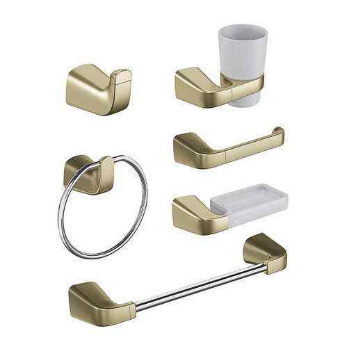 [GA6015] ACCESORIOS DE BAÑO CASCADE SAHARA 6PIEZAS CORONA