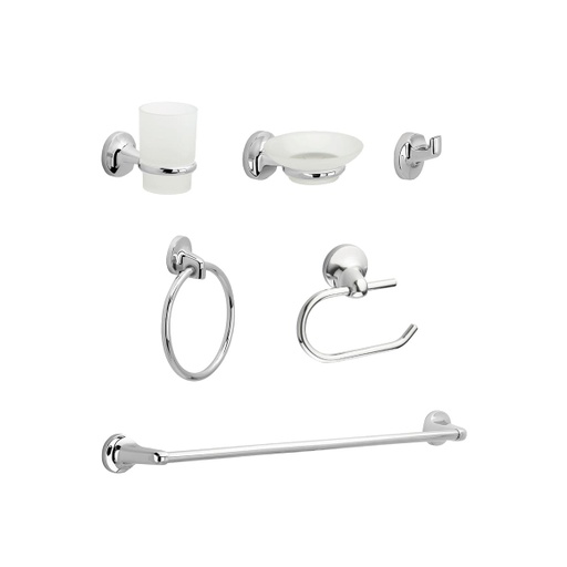 [GA6019] ACCESORIOS DE BAÑO PALERMO 6PIEZAS CORONA