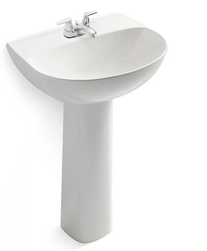 [PLC026] LAVAMANOS MANANTIAL CON PEDESTAL BLANCO CORONA