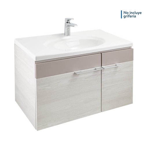 [MBF045] MUEBLE DE BAÑO ELEVADO ELIPSE PLUS NIEBLA - AMBAR 80 CM CON LVM