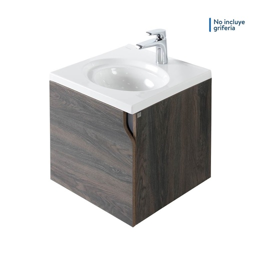 [MBF053] COMBO MUEBLE BAÑO EL ELIPSE VITAL CARBON 45X45 RH CON LVM CORONA