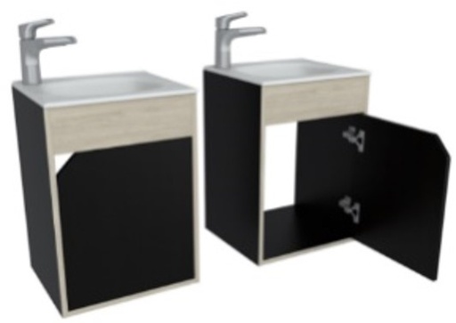 [MBF063] MUEBLE DE BAÑO ELEVADO ALUVIA EL 40 WENGUE/NACAR CON LVM CORONA