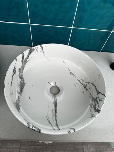 [PLV072] LAVAMANOS VESSEL LX-8623 OSLO CARRARA 360x360x125 TU CASSA