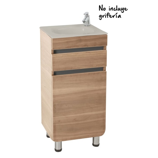 [MBP100] COMBO MUEBLE BAÑO PS ALUVIA MIEL 40X35 RH CON LVM BONE CORONA