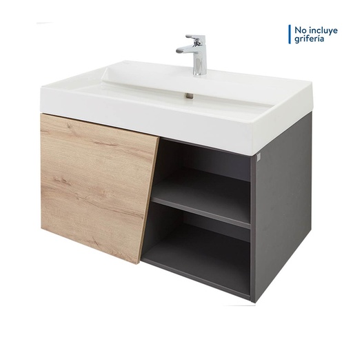 [MBF083] MUEBLE DE BAÑO ELEVADO FUSSION VITAL DUNA CON LAVAMANOS 80CM CORONA