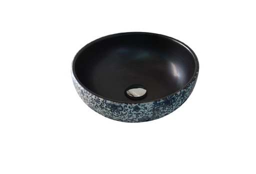 [PLV088] LAVAMANOS VESSEL ARTESANAL DAMASCO BLUE HC