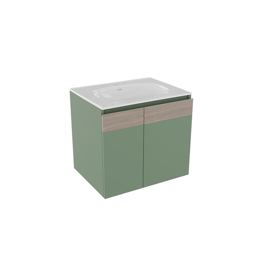 [MBF092] MUEBLE DE BAÑO ELEVADO ALUVIA PLUS AGAVE COM LAVAMANOS 60X45 CORONA