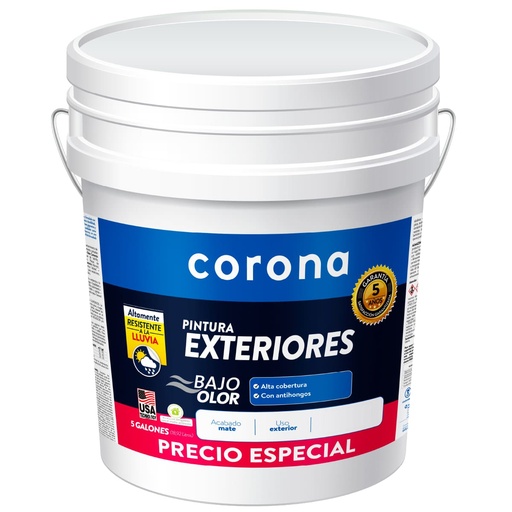 [AVE018] PINTURA EXTERIOR BLANCO 5 GL CORONA