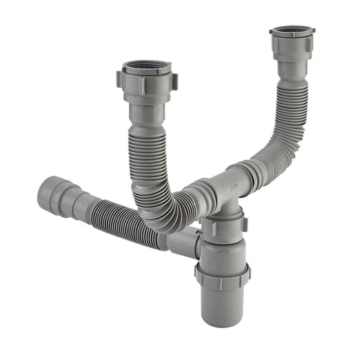 [GCS059] SIFON BOTELLA FLEXIBLE DOBLE GRIS CORONA