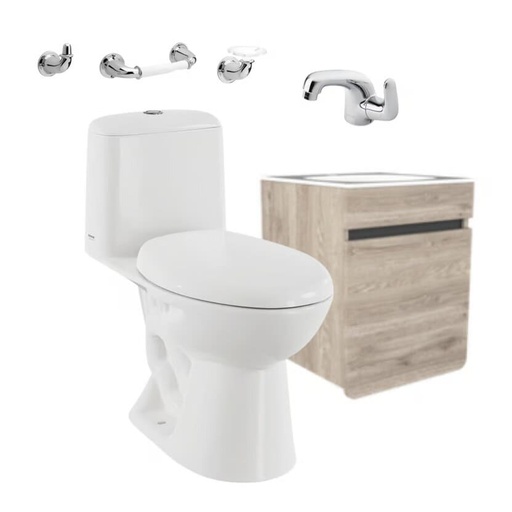 [PCM006] COMBO CIMA ALONG. SINGLE BLANCO CON MUEBLE  ALUVIA CENIZA 40 GRIF. ALUVIA CORONA