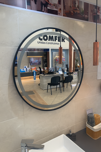 [MEI012] ESPEJO LED RED. KIM MARCO NEGRO 80 RE